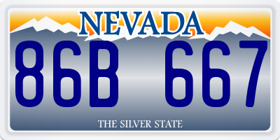 NV license plate 86B667