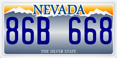 NV license plate 86B668