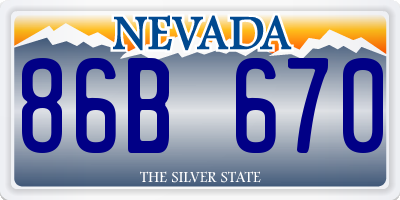 NV license plate 86B670