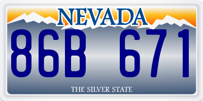 NV license plate 86B671