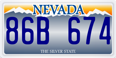 NV license plate 86B674