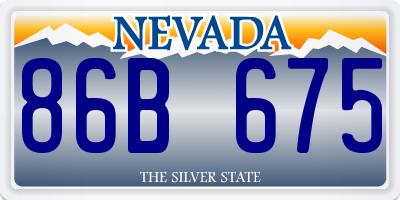 NV license plate 86B675