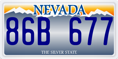 NV license plate 86B677