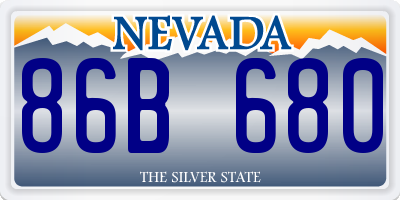 NV license plate 86B680