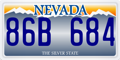 NV license plate 86B684