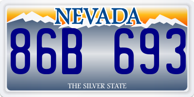 NV license plate 86B693