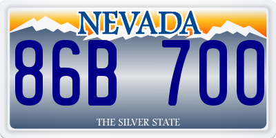 NV license plate 86B700