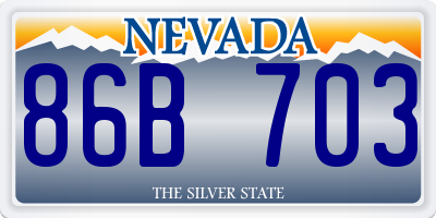 NV license plate 86B703