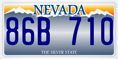 NV license plate 86B710