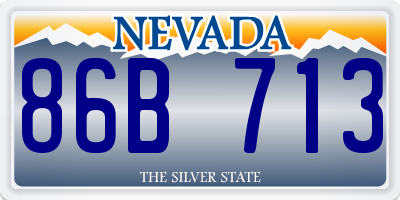 NV license plate 86B713