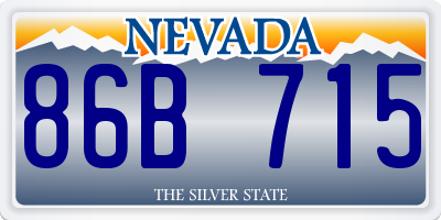 NV license plate 86B715