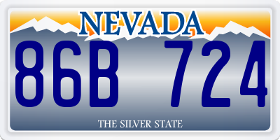 NV license plate 86B724