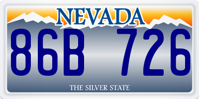 NV license plate 86B726