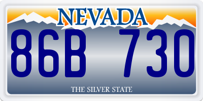 NV license plate 86B730