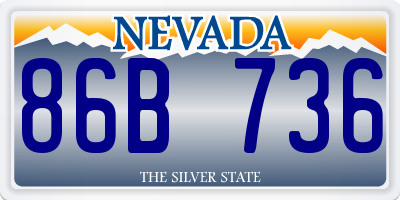 NV license plate 86B736