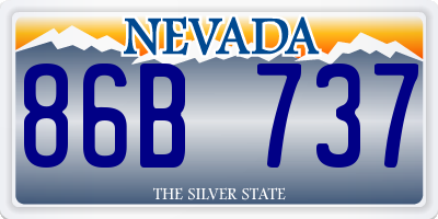 NV license plate 86B737