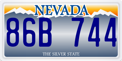 NV license plate 86B744