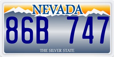 NV license plate 86B747