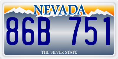 NV license plate 86B751