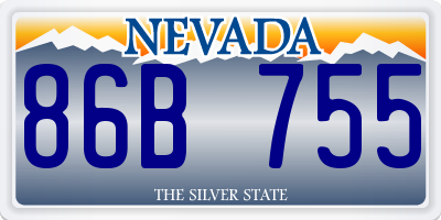 NV license plate 86B755