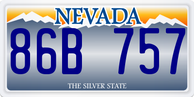 NV license plate 86B757