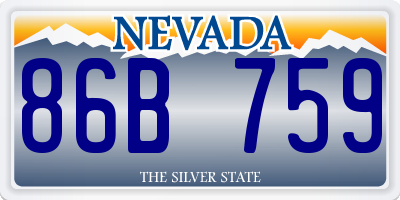 NV license plate 86B759
