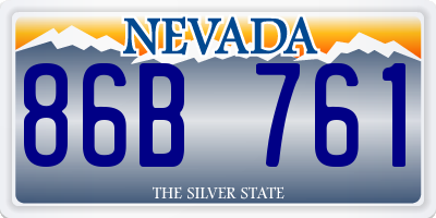 NV license plate 86B761