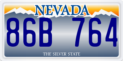 NV license plate 86B764
