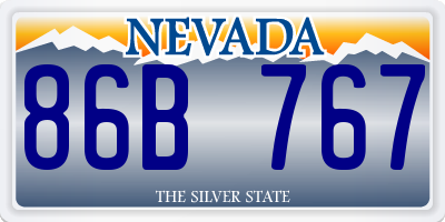 NV license plate 86B767