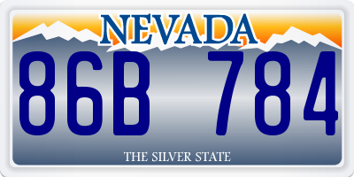 NV license plate 86B784