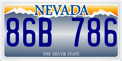 NV license plate 86B786