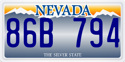 NV license plate 86B794