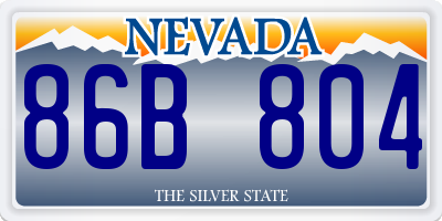 NV license plate 86B804