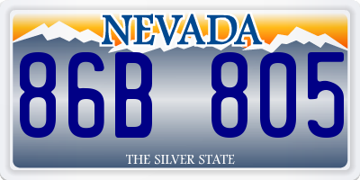 NV license plate 86B805