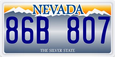 NV license plate 86B807