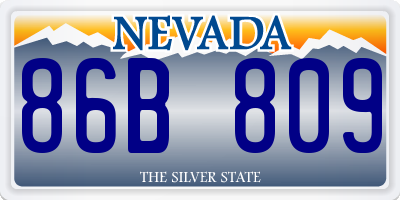 NV license plate 86B809
