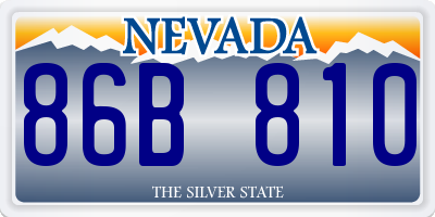 NV license plate 86B810