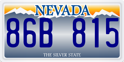 NV license plate 86B815