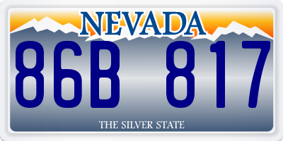 NV license plate 86B817