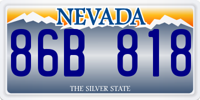 NV license plate 86B818