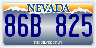 NV license plate 86B825