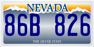 NV license plate 86B826