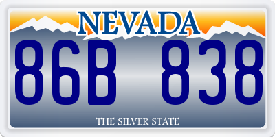 NV license plate 86B838