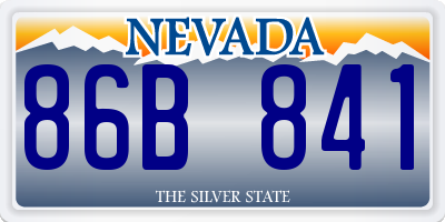 NV license plate 86B841