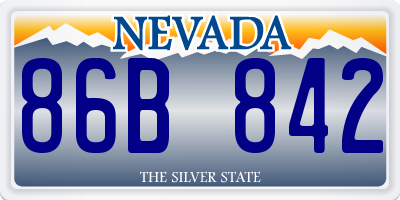 NV license plate 86B842