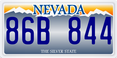NV license plate 86B844