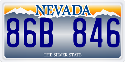 NV license plate 86B846