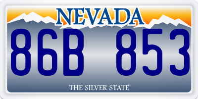 NV license plate 86B853