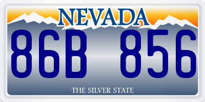 NV license plate 86B856