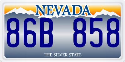NV license plate 86B858
